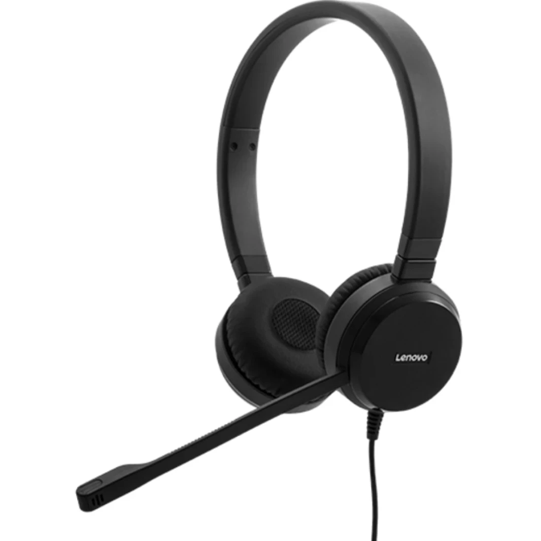 Lenovo Pro Wired Stereo VoIP إلغاء ضوضاء عقال الأسود الأسود