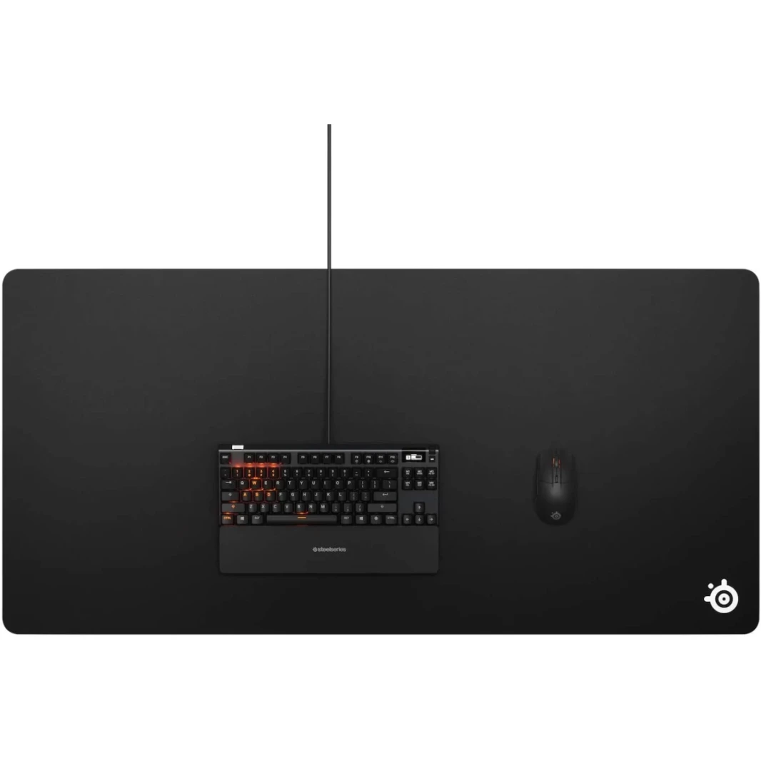 stelseries qck 3xl ألعاب القماش اللوحة الماوس ، دائمة وقابلة للغسل ، البعد 1220 × 590 × 3 مم ، أسود