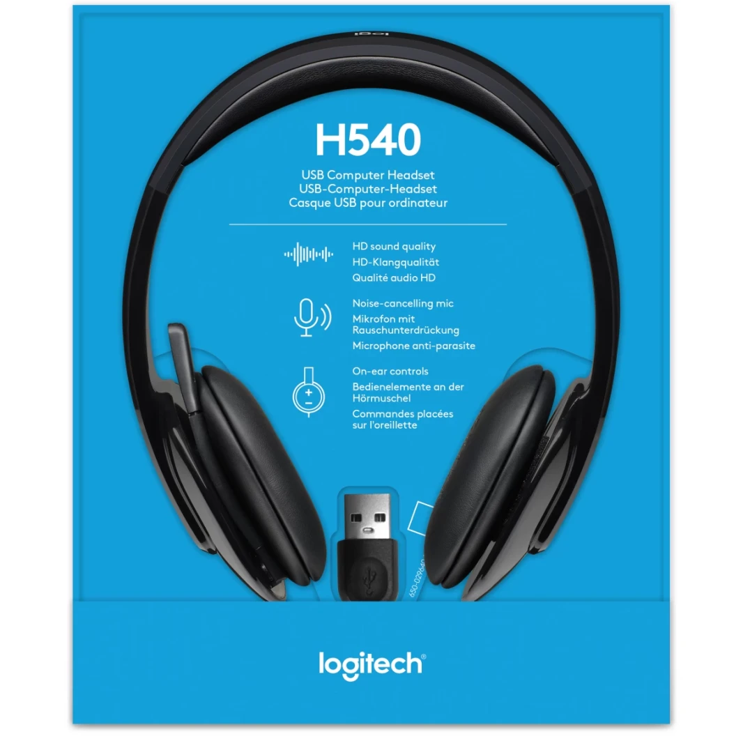 Logitech H540 High-Performance USB Headset For Windows & Mac , Skype Certified