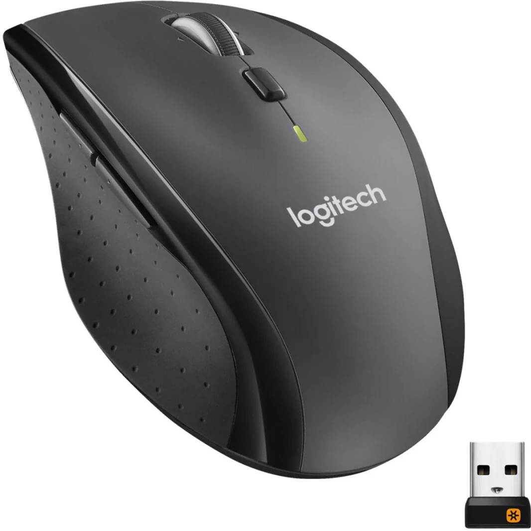 Logitech M705 Marathon Wireless Mouse ، 2.4 GHz USB مستقبل توحيد ، 1000 نقطة في البوصة ، 5 أزرار قابلة للبرمجة ، بطارية لمدة 3 سنوات ، متوافقة مع الكمبيوتر الشخصي ، MAC ، الكمبيوتر المحمول ، Chromebook-Black