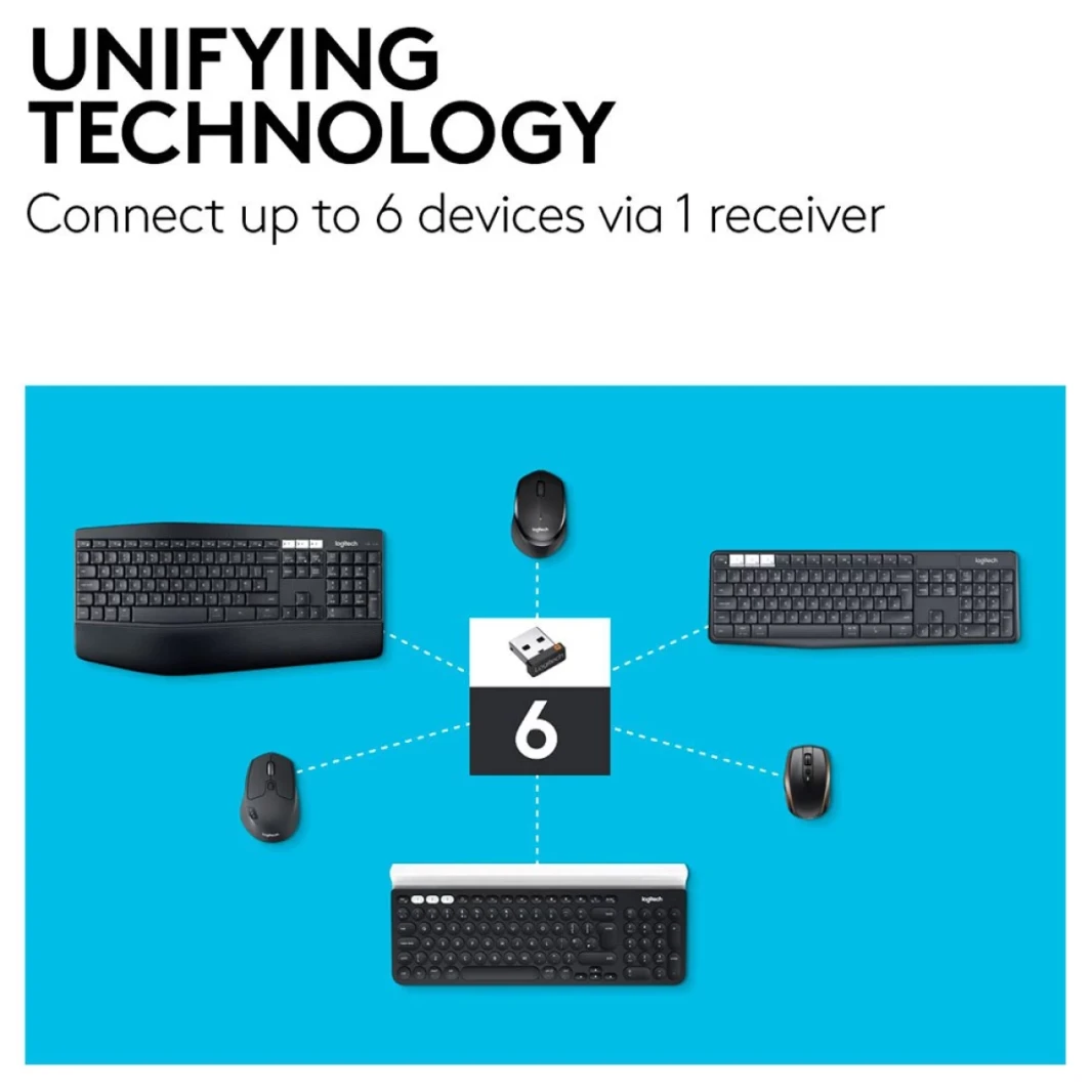 Logitech M705 Marathon Wireless Mouse ، 2.4 GHz USB مستقبل توحيد ، 1000 نقطة في البوصة ، 5 أزرار قابلة للبرمجة ، بطارية لمدة 3 سنوات ، متوافقة مع الكمبيوتر الشخصي ، MAC ، الكمبيوتر المحمول ، Chromebook-Black