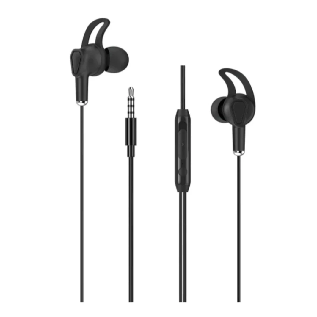 WiWU EB309 3.5mm Wired Earphone - High Quality Sound, HD Call, Comfortable to Wear 1.1m - Black