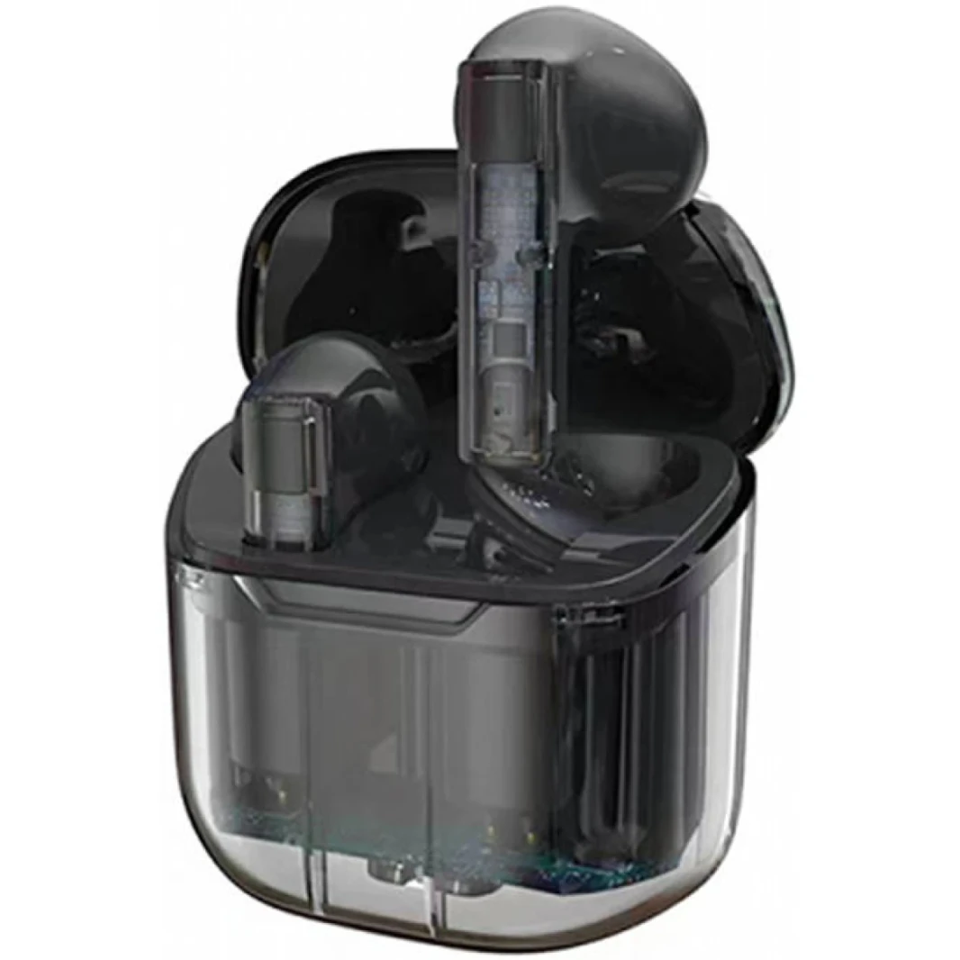Wiwu Tws11 Ghost Shapeance Tws Airbuds ، استريو لاسلكي حقيقي باس ، مكالمات استريو خالية من اليدين ، نطاق 10 أمتار ، Bt V5.3 ، عمر البطارية الكلي 22h ، دعم المساعدين الصوتيين ، تصميم الكابلات الصفرية - أسود