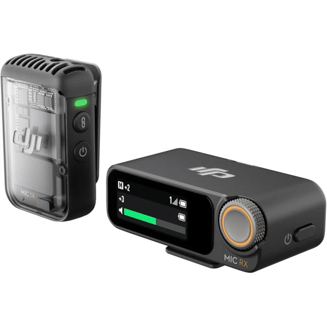 DJI MIC 2 (1 TX + 1 RX) ، الميكروفون اللاسلكي مع إلغاء الضوضاء الذكي ، تسجيل داخلي عائم 32 بت ، الصوت المحسن ، نطاق 250 متر (820 قدمًا) ، ميكروفون لجهاز iPhone ، Android ، الكاميرا ، مبلغ المدفوعات