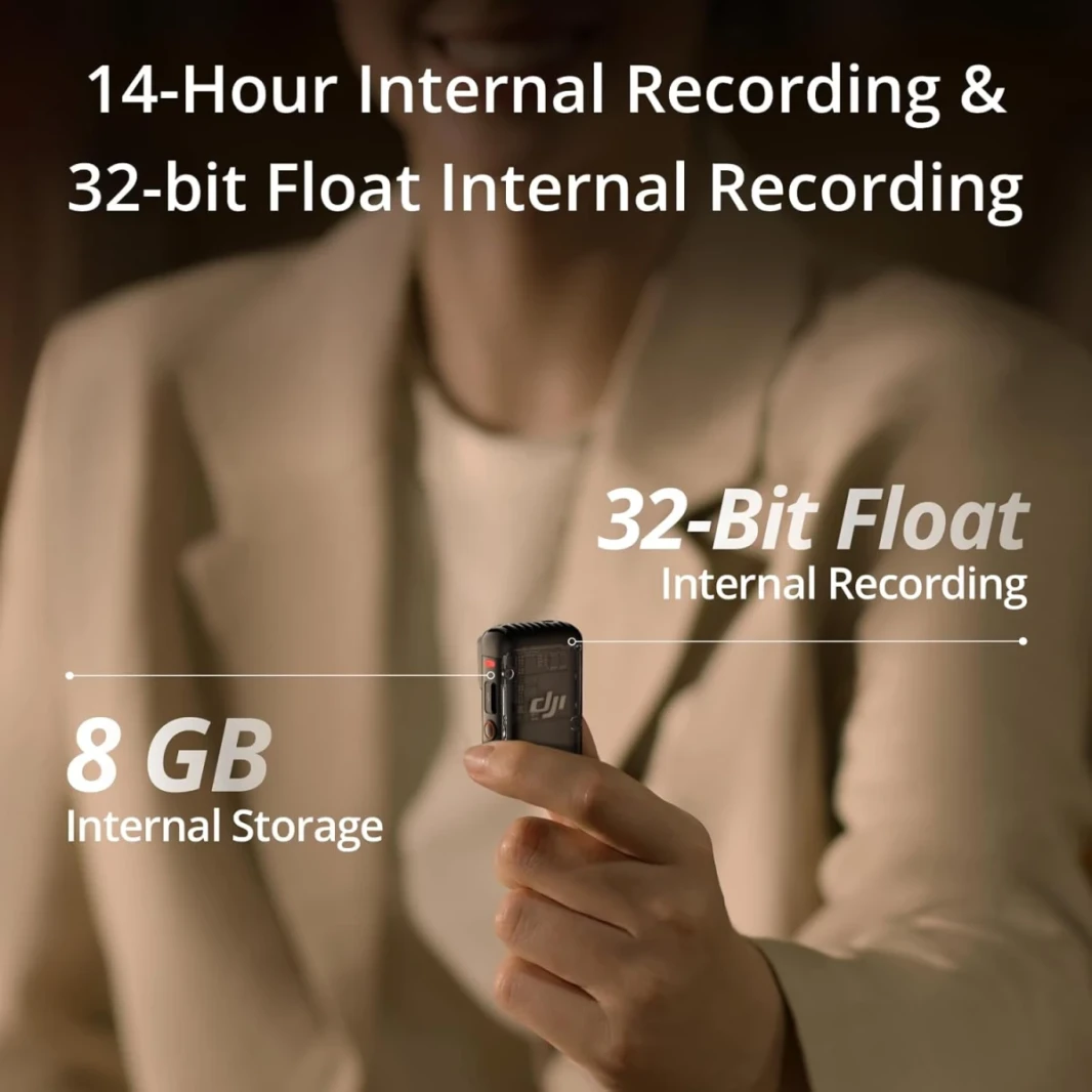 DJI MIC 2 (1 TX + 1 RX) ، الميكروفون اللاسلكي مع إلغاء الضوضاء الذكي ، تسجيل داخلي عائم 32 بت ، الصوت المحسن ، نطاق 250 متر (820 قدمًا) ، ميكروفون لجهاز iPhone ، Android ، الكاميرا ، مبلغ المدفوعات