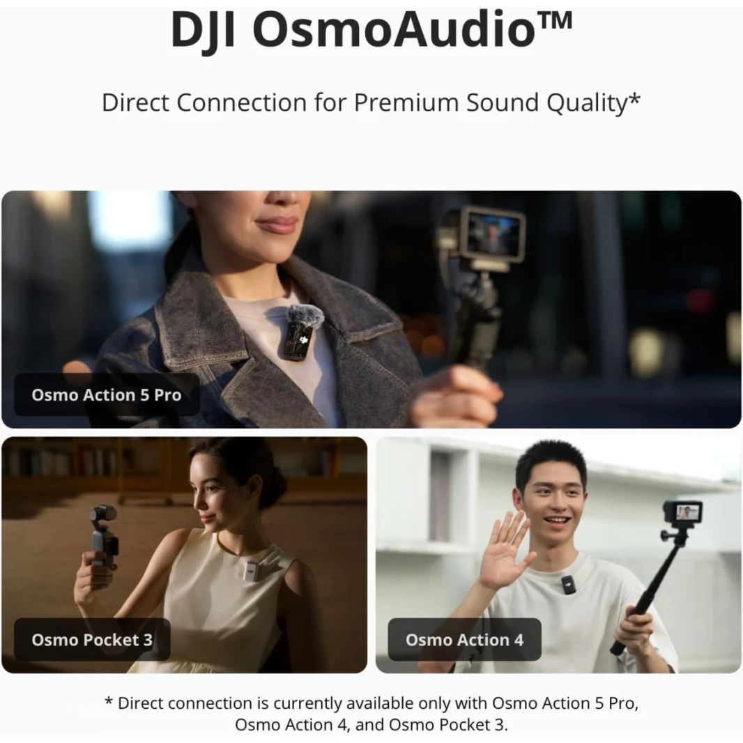 DJI MIC 2 (1 TX + 1 RX) ، الميكروفون اللاسلكي مع إلغاء الضوضاء الذكي ، تسجيل داخلي عائم 32 بت ، الصوت المحسن ، نطاق 250 متر (820 قدمًا) ، ميكروفون لجهاز iPhone ، Android ، الكاميرا ، مبلغ المدفوعات