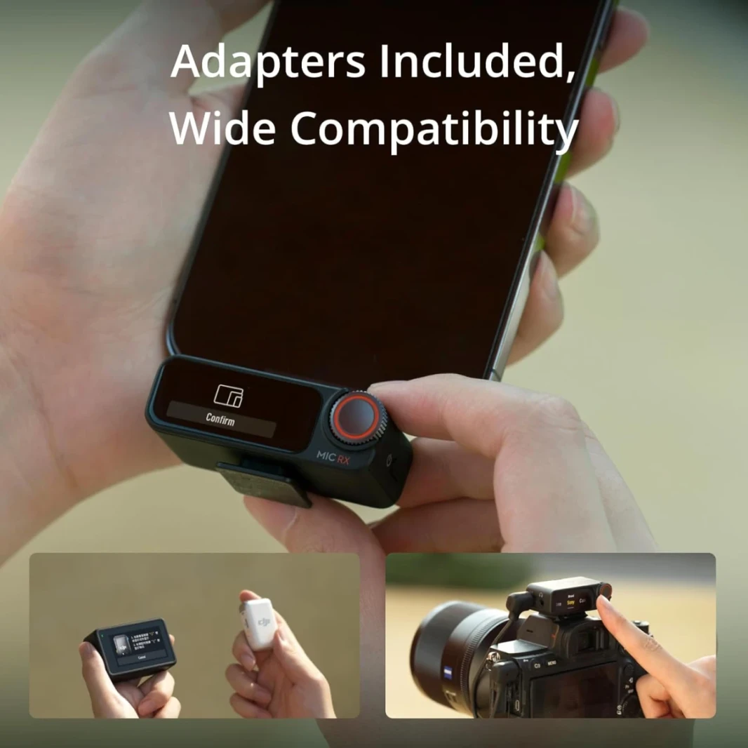 DJI MIC 2 (1 TX + 1 RX) ، الميكروفون اللاسلكي مع إلغاء الضوضاء الذكي ، تسجيل داخلي عائم 32 بت ، الصوت المحسن ، نطاق 250 متر (820 قدمًا) ، ميكروفون لجهاز iPhone ، Android ، الكاميرا ، مبلغ المدفوعات