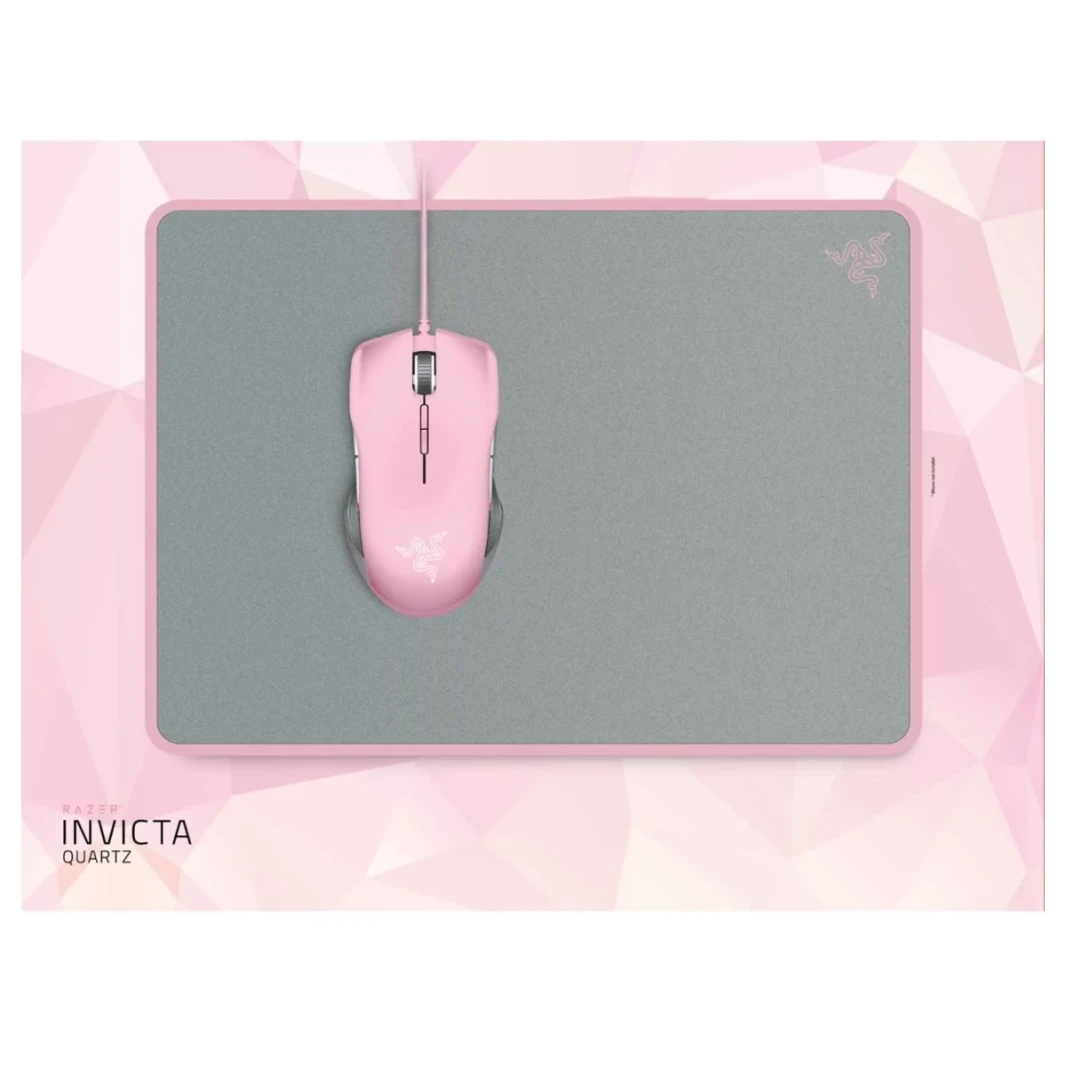 Razer Invicta Quartz Edition Mouse Mat Robust Aluminum Base Two Sides Quartz Pink