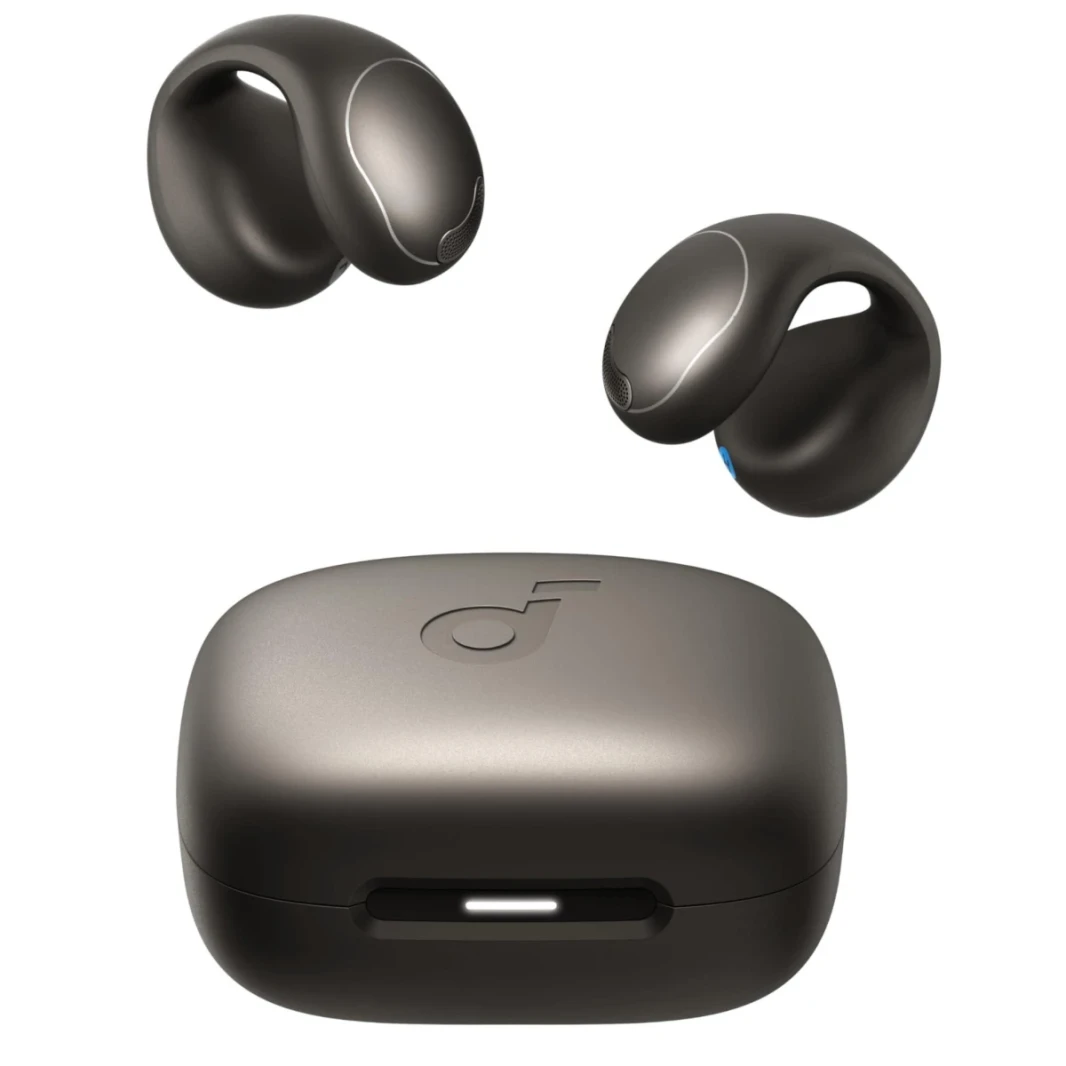 Anker Soundcore C40i ، سماعات أذن مفتوحة ، سماعات رأس ، تصميم مفصل مرن ، عناصر تحكم في الأزرار ، راحة خفيفة الوزن ، ملائمة مع قبضة أذن قابلة للتنقل ، برامج تشغيل متوسعة للصوت الواضح-الأسود-الأسود