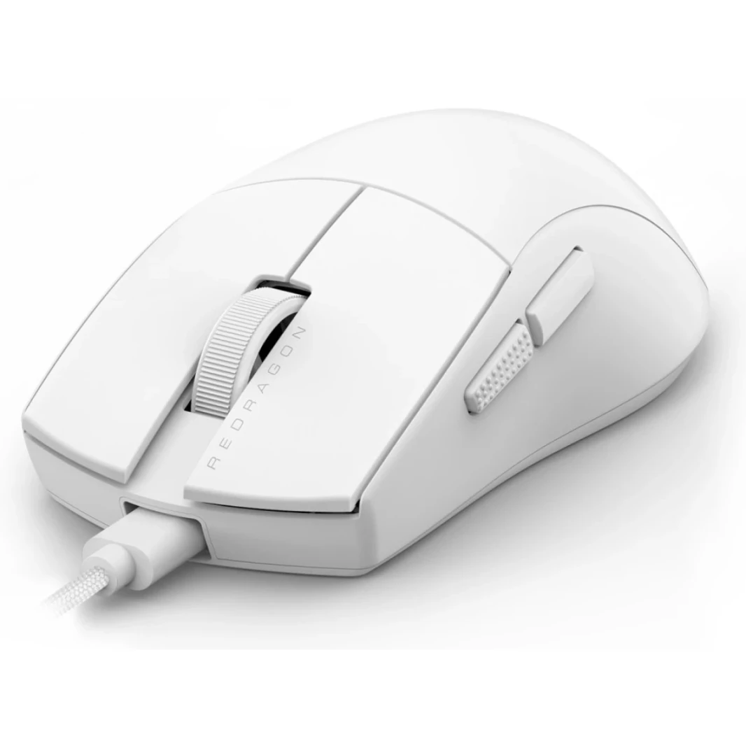 Redragon M724W الماوس السلكي للألعاب ، 42G خفيفة للغاية 12،400 كحد أقصى فأر ألعاب ضوئية DPI مع 5 أزرار قابلة للبرمجة ، بناء قبضة طبيعية مريحة ، يدعم البرمجيات مفاتيح DIY و DPI - أبيض