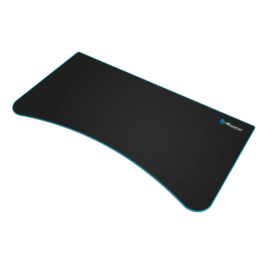 Arozzi Arena Ultrawide Curved Gaming and Office Desk with Full Surface Water Resistant Desk Mat -  Blue border