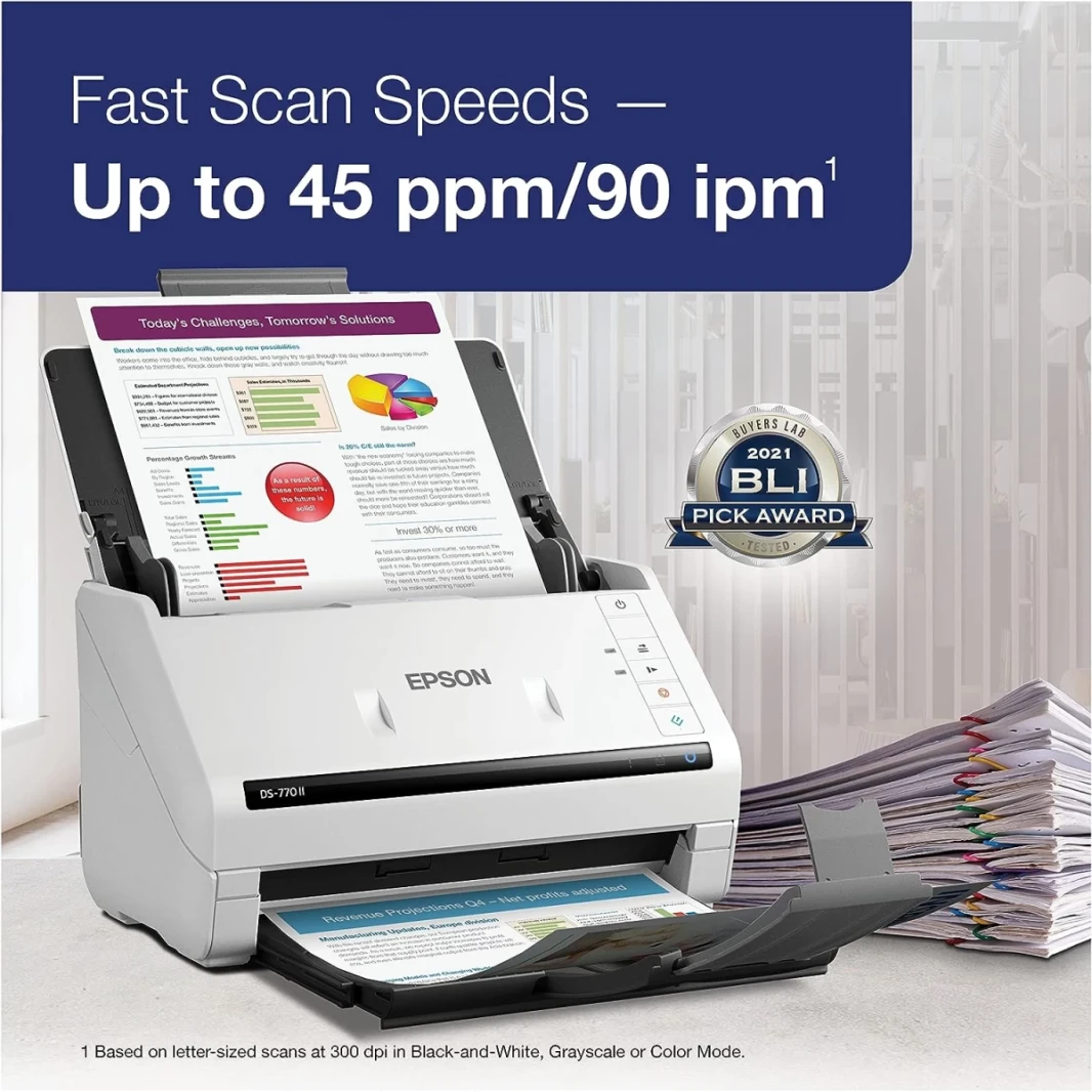 Epson Formorce DS-770 II Color Duplex Document Scanner W/ ADF حتى 45 جزء في المليون