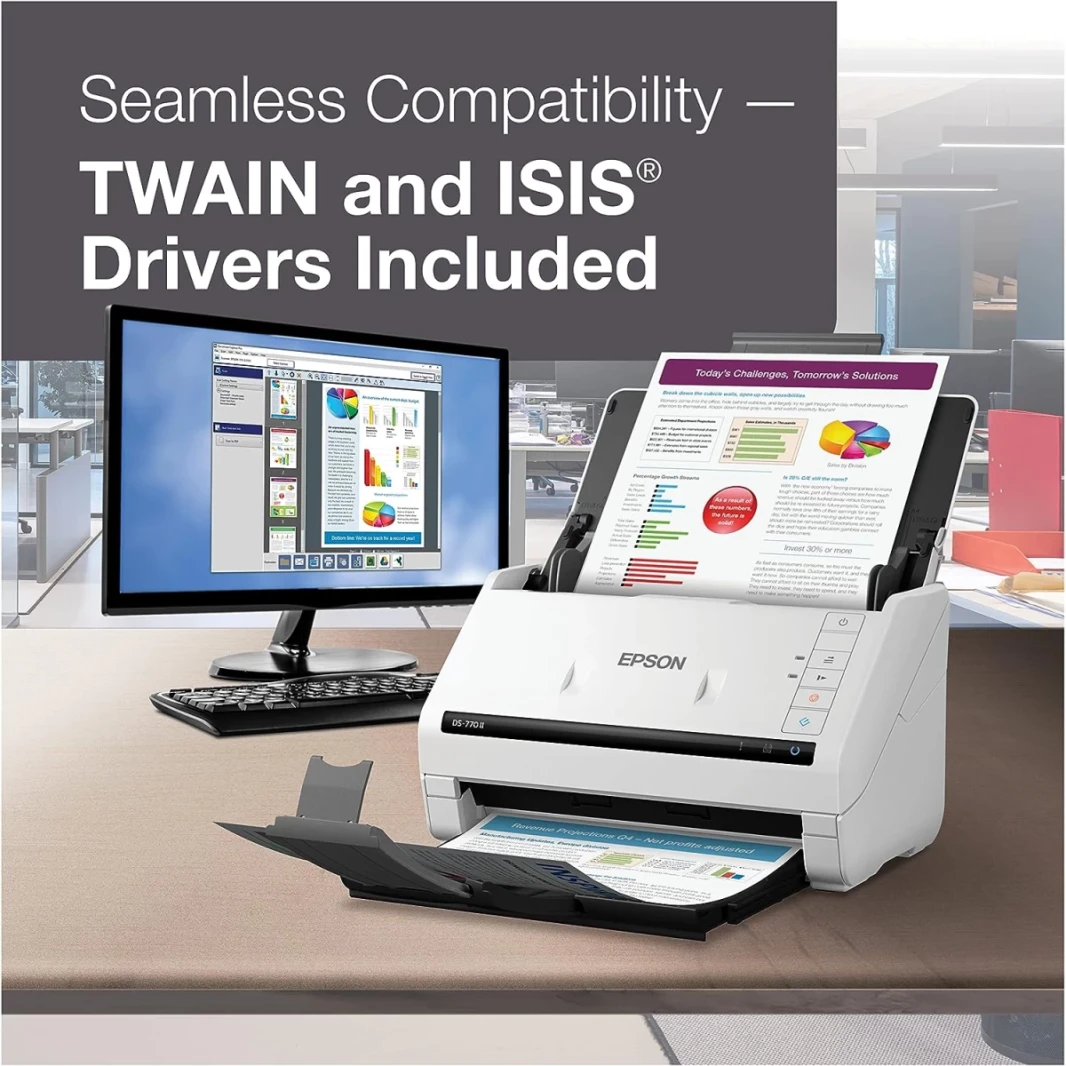Epson Formorce DS-770 II Color Duplex Document Scanner W/ ADF حتى 45 جزء في المليون
