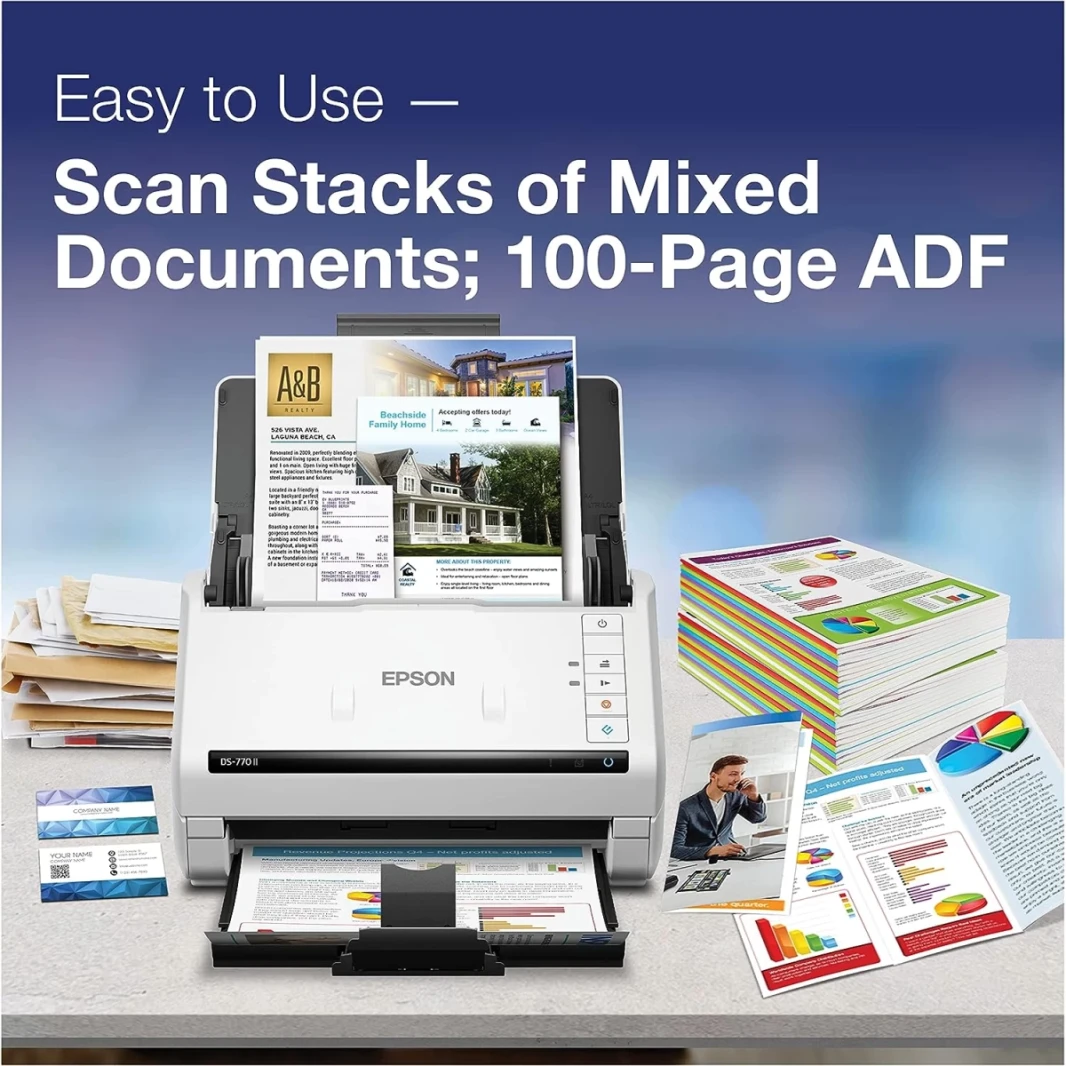 Epson Formorce DS-770 II Color Duplex Document Scanner W/ ADF حتى 45 جزء في المليون
