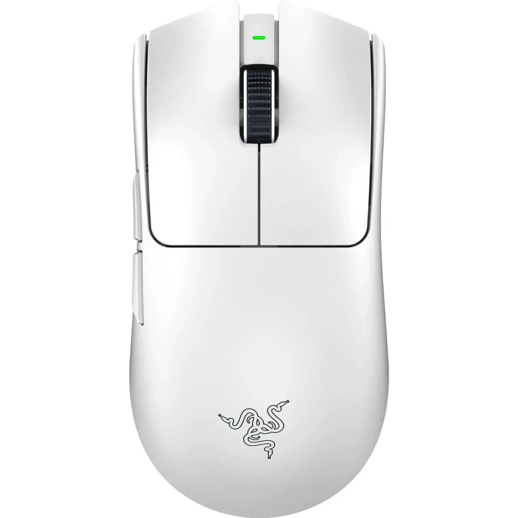 Razer Viper V3 Pro Wireless & Wired 54g تصميم خفيفة الوزن 35K Gen 2 DPI مستشعر بصري يصل إلى 95 ساعة عمر البطارية المفاتيح البصرية Gen 3 - White