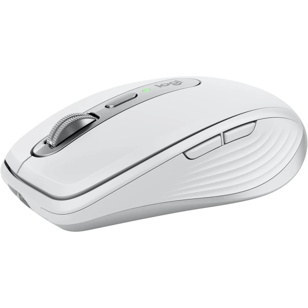 Logitech MX Anywhere 3S Fast Scrolling 8K DPI Any-Surface Tracking Quiet Clicks Programmable Buttons, USB C, Bluetooth, Windows PC, Linux, Chrome, Mac - Pale Grey