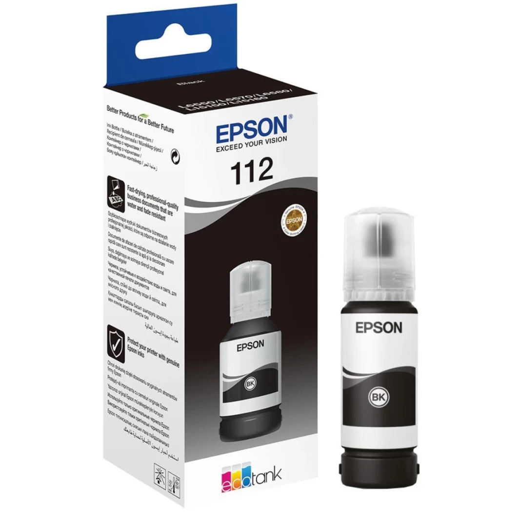 أصلي Epson 112 Ecotank Ink Bottle 127ml Cantridge Pigment - Black