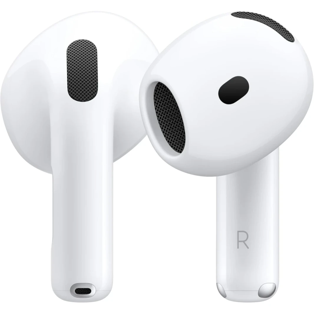 Apple AirPods 4 Wireless Earbuds Personalized Spatial Audio Sweat & Water Resistant USB-C Charging Case H2 Chip Up to 30 Hours of Battery Life