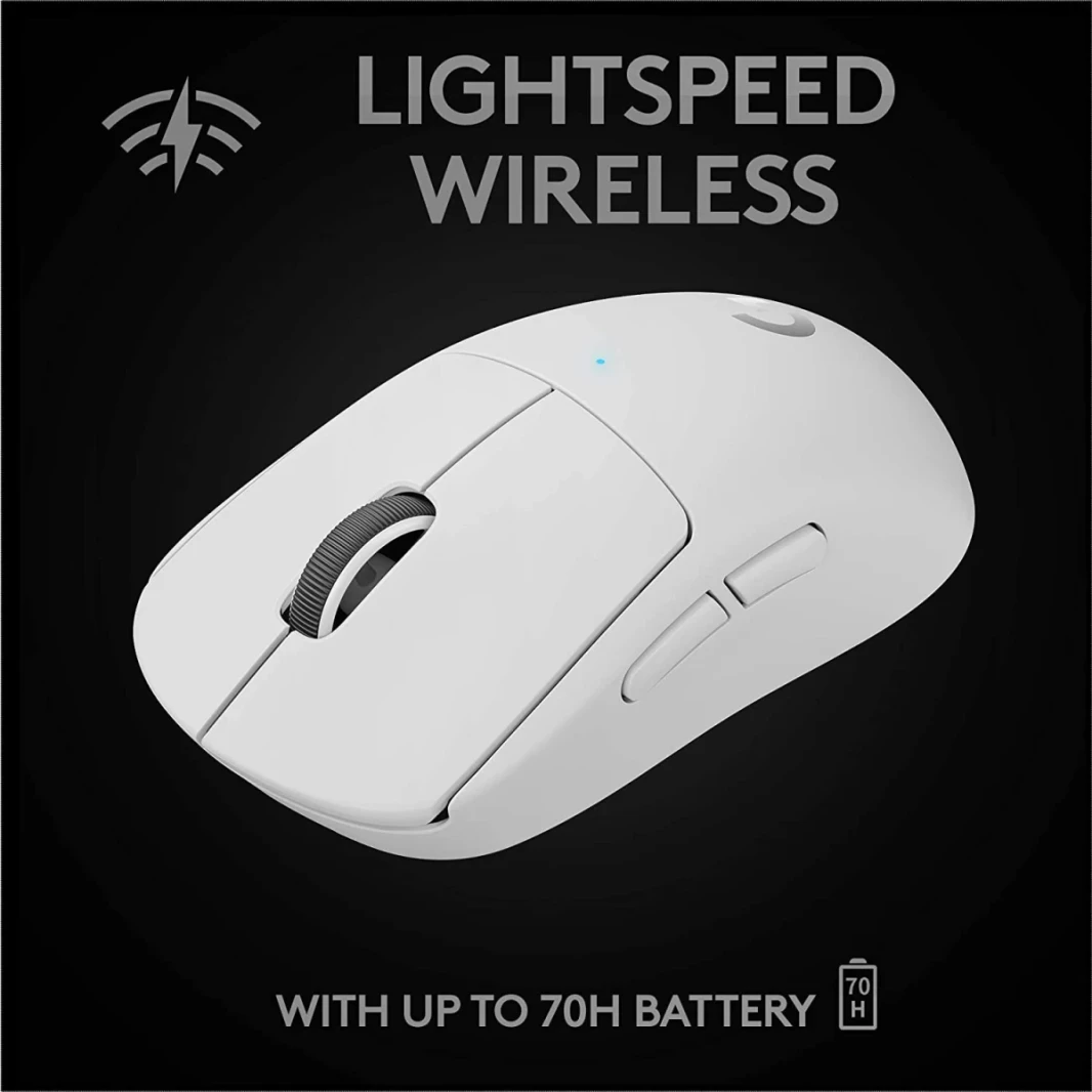 Logitech G Pro X Superlight Wireless Ultra Lightweight 63 Grams Hero 25K Sensor 25،600 dpi 5 button - White