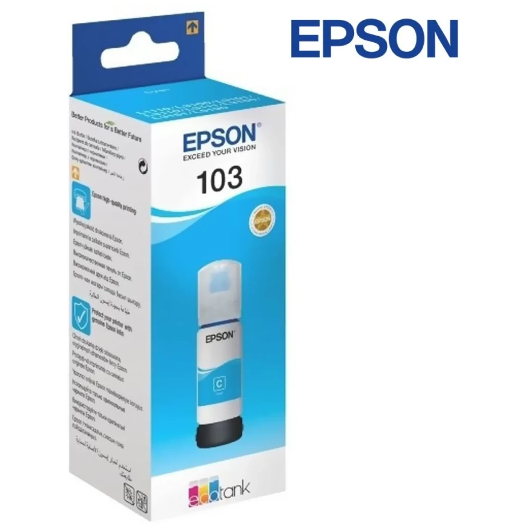 حقيقية Epson 103 Ecotank Ink Bottle 65 مل - سماوي
