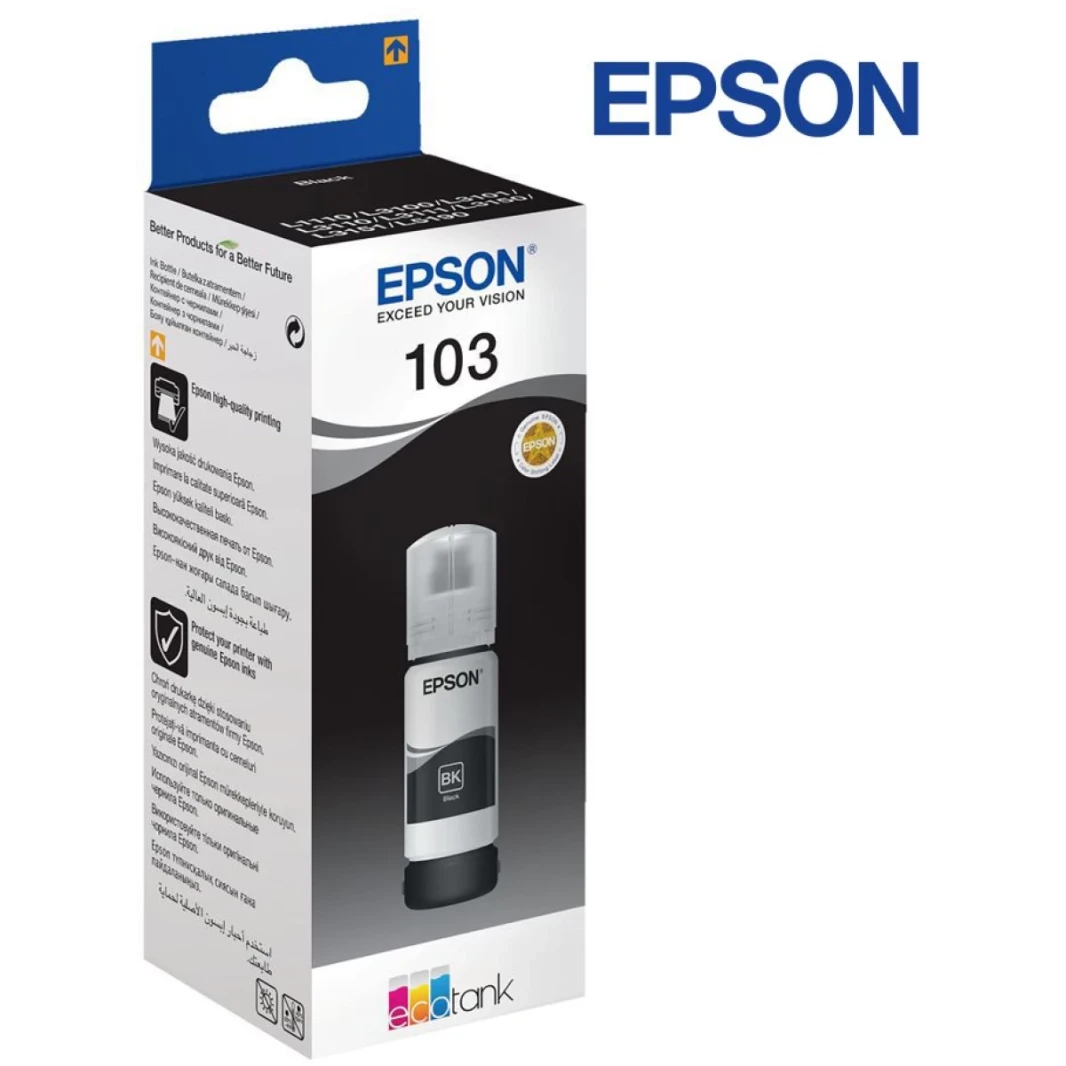 حقيقية Epson 103 Ecotank Ink Bottle 65 مل - أسود