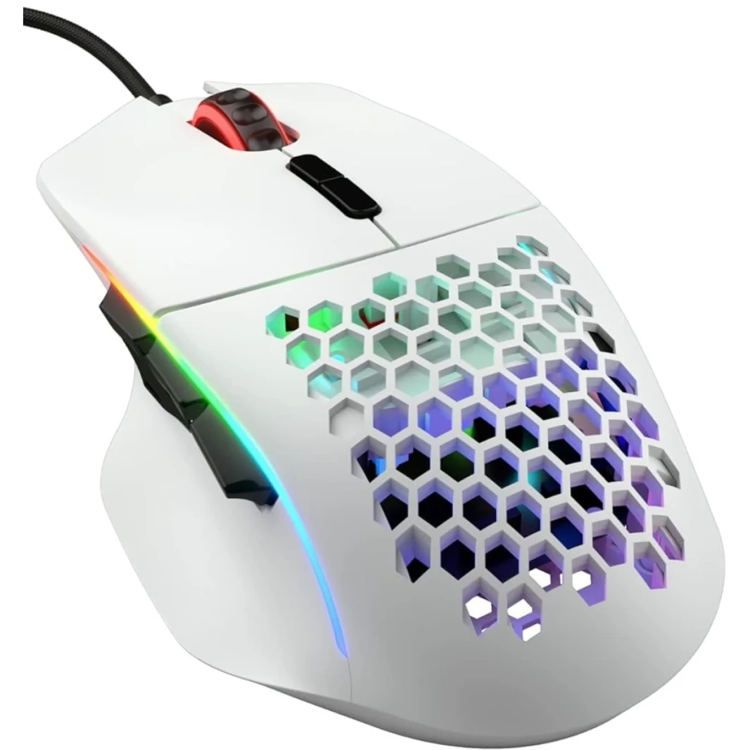 GloriousModel I Wired 69G Superlight 2 Swappable Buttons RGB PTFE Feet 9 Programmable Buttons Side Thumb Rest - Matte White