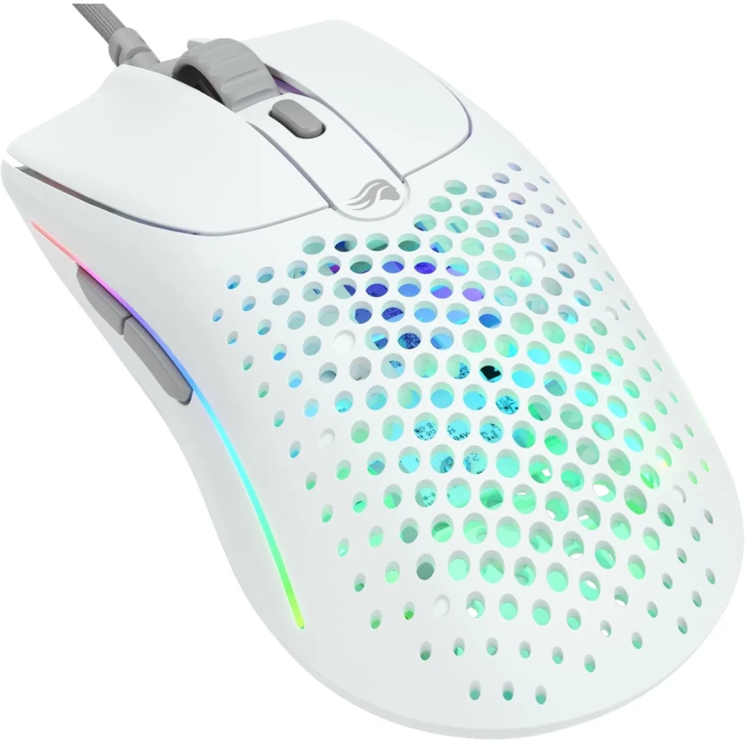 طراز رائع O 2 Wired 59g FPS FPS 26،000 DPI MOTION SYNC 80M انقر فوق مفاتيح مقدرة 6 أزرار قابلة للبرمجة RGB - أبيض غير لامع