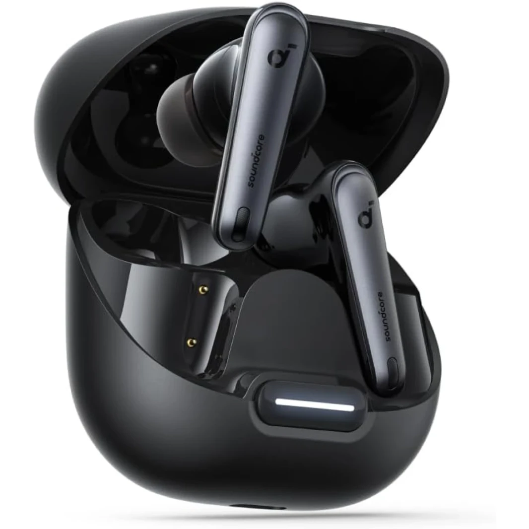 ANKER Soundcore Liberty 4 NC Wireless Lovels ، 98.5 ٪ تقليل الضوضاء ، وإلغاء الضوضاء التكيفية إلى الأذنين والبيئة ، صوت عالي الدقة ، بطارية 50 ساعة ، الشحن اللاسلكي ، Bluetooth 5.3 - Black