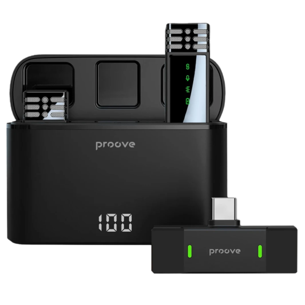 PROEVE 2024 MICROPHONE RECORD WIRELICH مع سجل مربع الشحن من النوع Clordless-C ميكروفون حساس للغاية