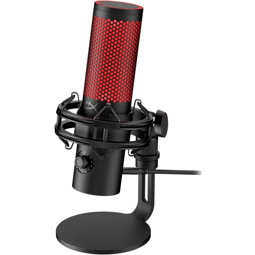 HP Hyperx Quadcast 2 (2024) USB HI-RES الاستوديو-تسجيل الجودة MIC على متن الطائرة LED-الأسود