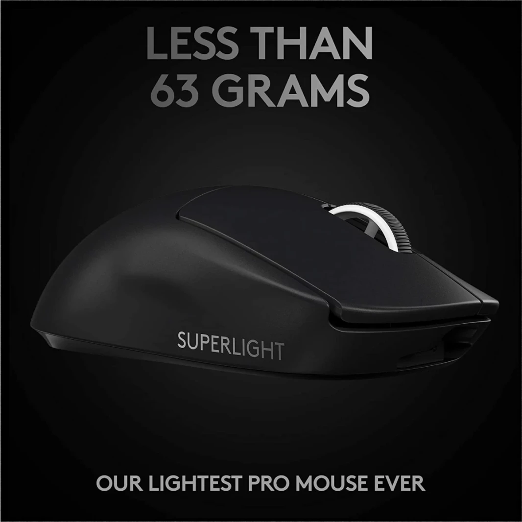 Logitech G Pro x Superlight Wireless Ultra Lightweight 63 Grams Hero 25K Sensor 25،600 dpi 5 buttons - Black
