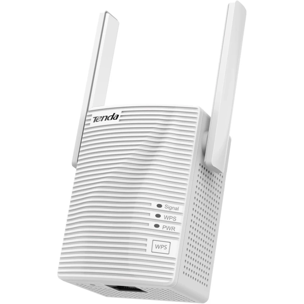 Tenda A18 AC1200 Dual Band Wi-Fi مكرر Wi-Fi ، النطاق العريض/موسع Wi-Fi ، و Wi-Fi Booster/Hotspot ، مع منفذ إيثرنت واحد ، يعمل مع جميع مزودي النطاق العريض