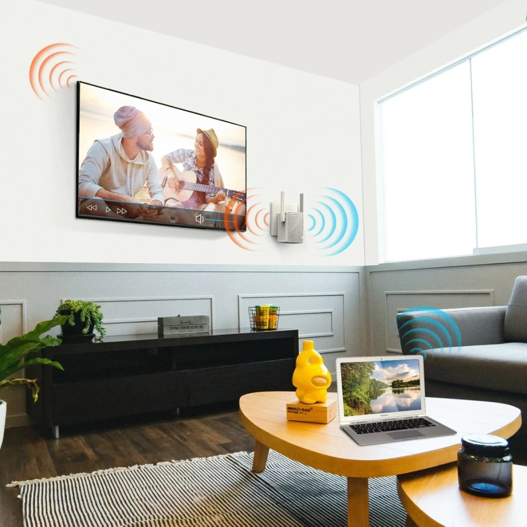 Tenda A18 AC1200 Dual Band Wi-Fi مكرر Wi-Fi ، النطاق العريض/موسع Wi-Fi ، و Wi-Fi Booster/Hotspot ، مع منفذ إيثرنت واحد ، يعمل مع جميع مزودي النطاق العريض