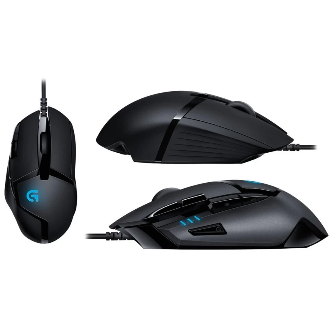 Logitech G402 Hyperion Fury Wired 4000 DPI خفيفة الوزن 8 أزرار قابلة للبرمجة زر التبديل DPI للكمبيوتر/MAC - أسود