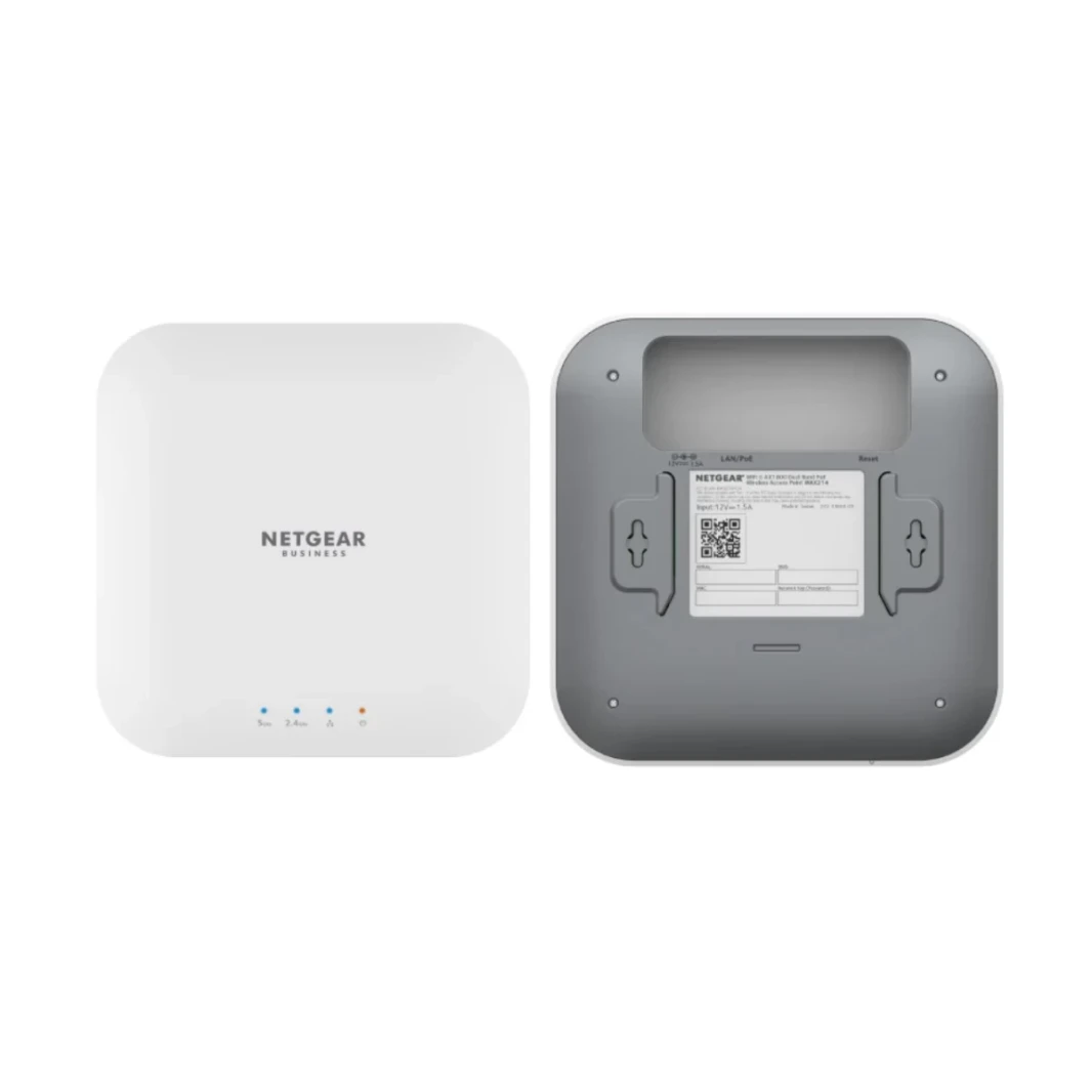 NetGear (Wax214) Wi-Fi 6 Access Point-Dual-Band Poe Point Point AX1800 Wireless Speed ​​| 1 × 1G Ethernet Poe Port | ما يصل إلى 128 جهاز | WPA3 الأمن | مو ميمو | محول الطاقة غير مدرج