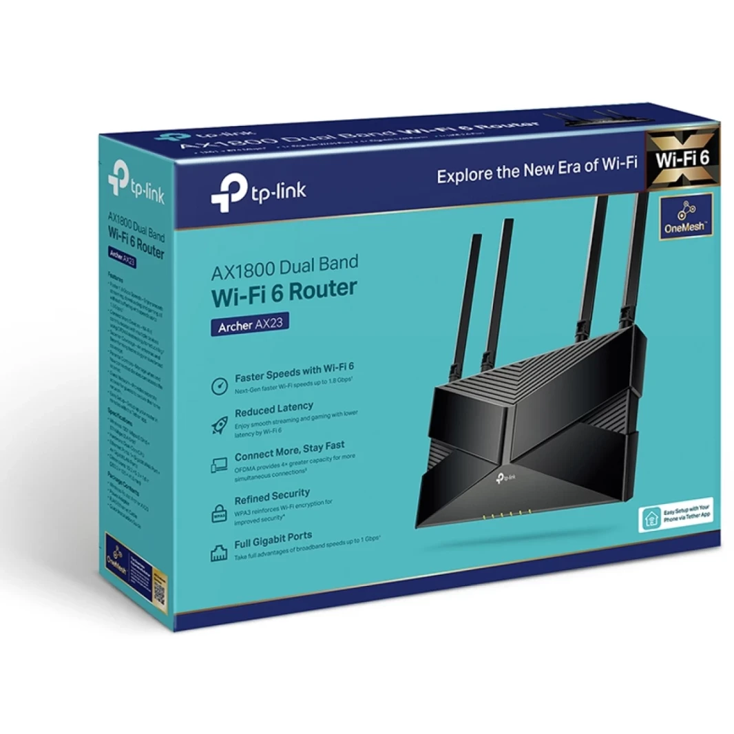 TP-Link Archer AX23 AX1800 WiFi 6 Smart WiFi Dual Band Gigabit Wireless Long Ranger Coverage