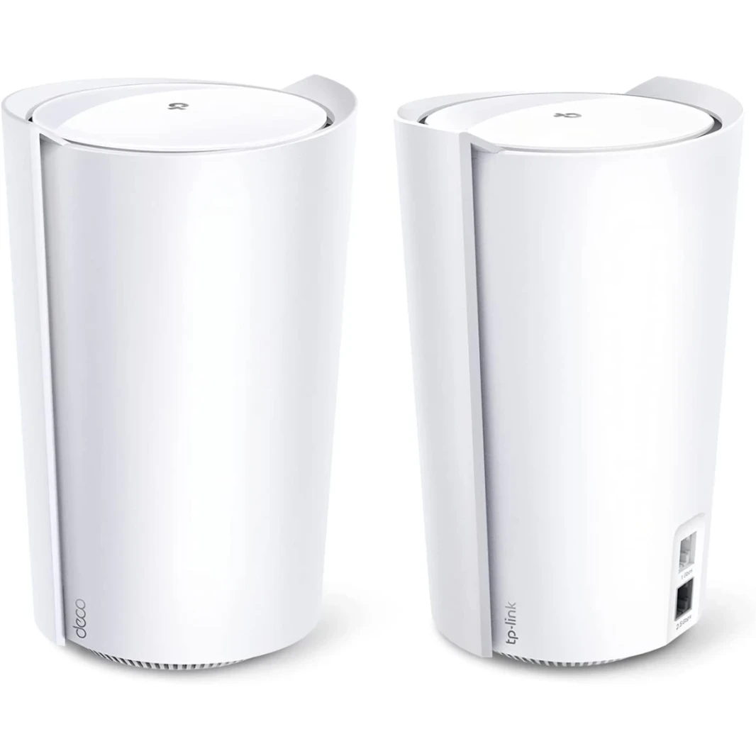 TP-Link DECO X90 AX6600 DECO TRI-Band WiFi 6 Mesh System-يغطي ما يصل إلى 6000 قدم مربع ، ويحل محل أجهزة التوجيه والممتدات ، والهوائيات ذات الذكاء الذكي (2 حزمة)