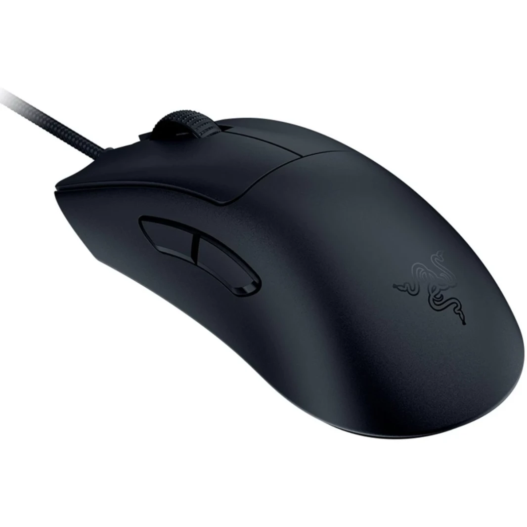 Razer Deathadder V3 Wired 59g خفيفة الوزن 30K مستشعر بصري Gen -3 مفاتيح بصرية سريعة 8 كيلو هرتز استقصاء 6 أزرار كابل Speedflex - أسود - أسود