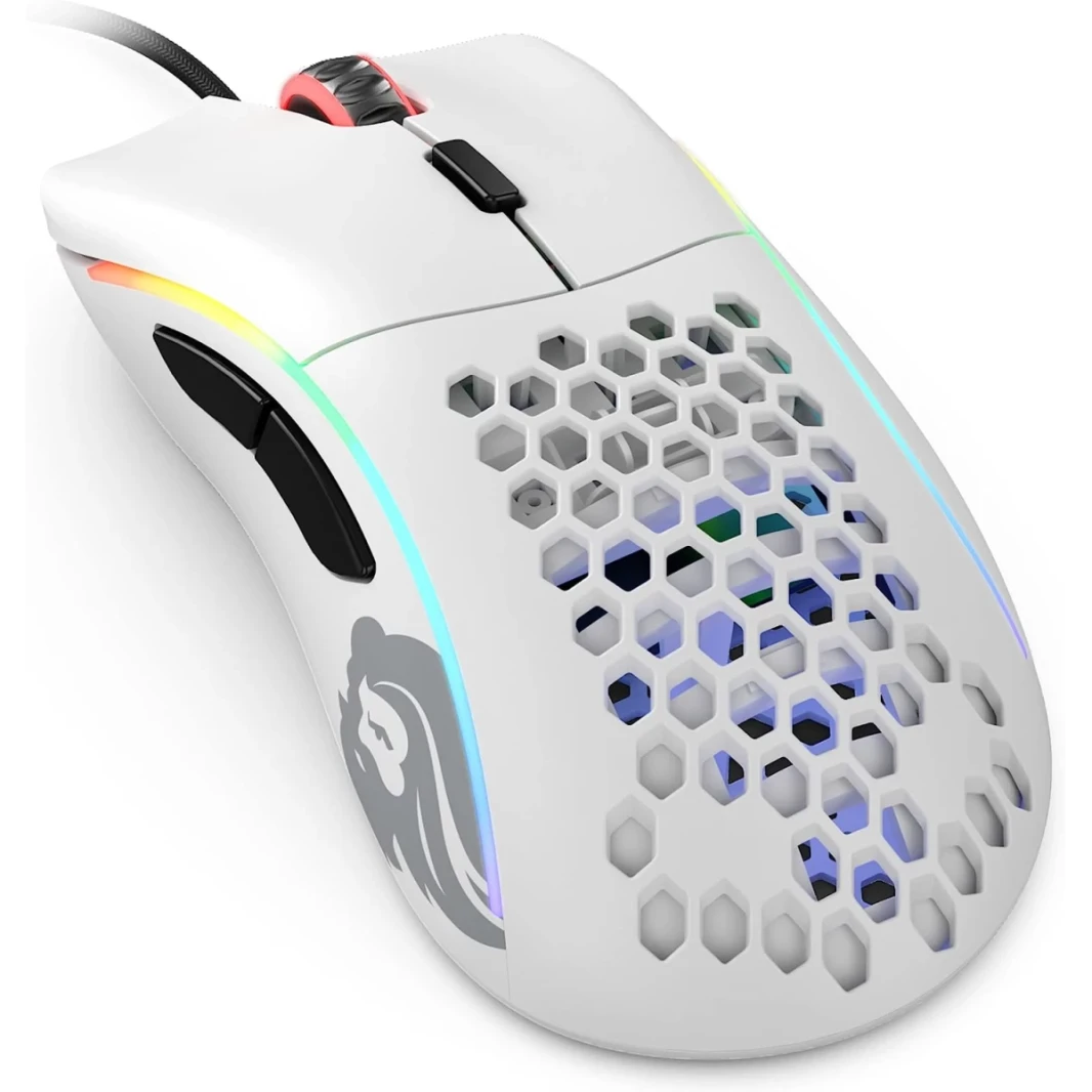 طراز رائع D 68G Superlight Honeycomb Mouse RGB USB Mouse - Matte White