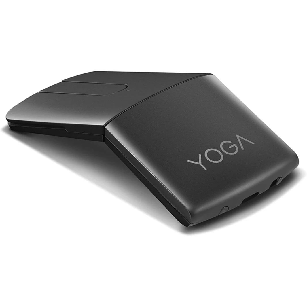 Lenovo Yoga Mouse & Laser Propreser 2.4 جيجا هرتز مستقبل Nano اللاسلكي و Bluetooth 5.0 الماوس البصري القابل للتعديل - الأسود