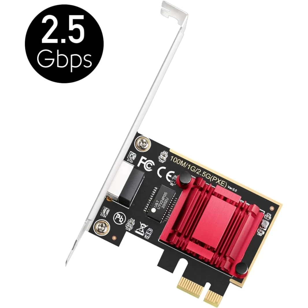 CUDY PE25 2.5GBPS PCIE Express Network Adapter Wake on LAN Flow Control Bracket Low Profile