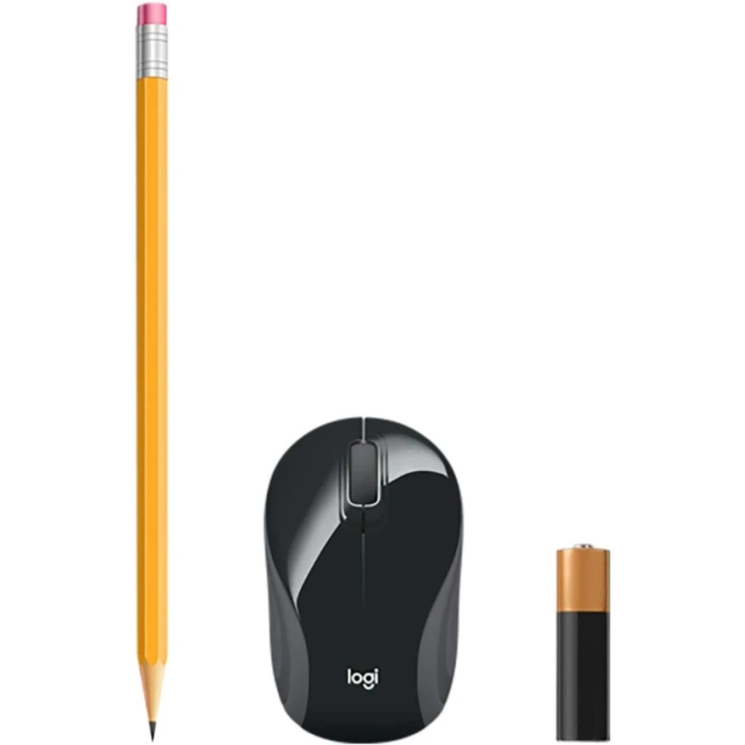 Logitech M187 Wireless Mini Mouse Ultra Portable ، 2.4 GHz مع جهاز استقبال USB 3 -Buttons PC / MAC / LAPTOP - أسود