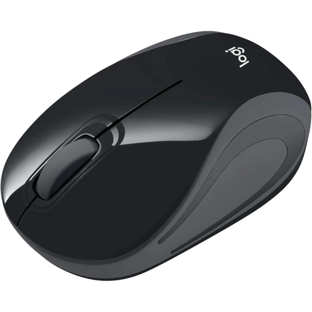 Logitech M187 Wireless Mini Mouse Ultra Portable ، 2.4 GHz مع جهاز استقبال USB 3 -Buttons PC / MAC / LAPTOP - أسود