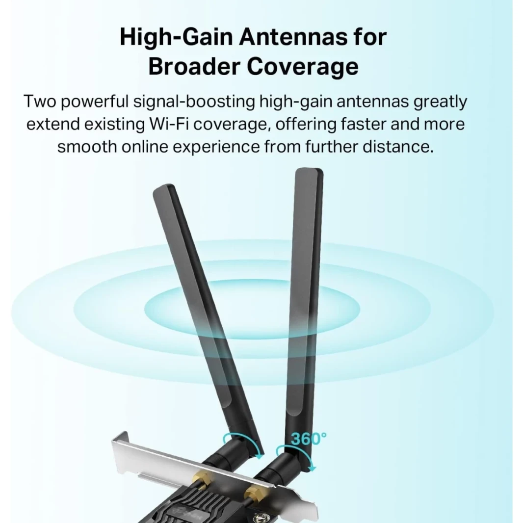 TP-Link Archer TX20E AX1800 WIFI 6 PCIE & Bluetooth 5.2 BAND DUAL BANDELAL ADAPTER MU-MIMO LOW LOW لـ Windows 11 و 10