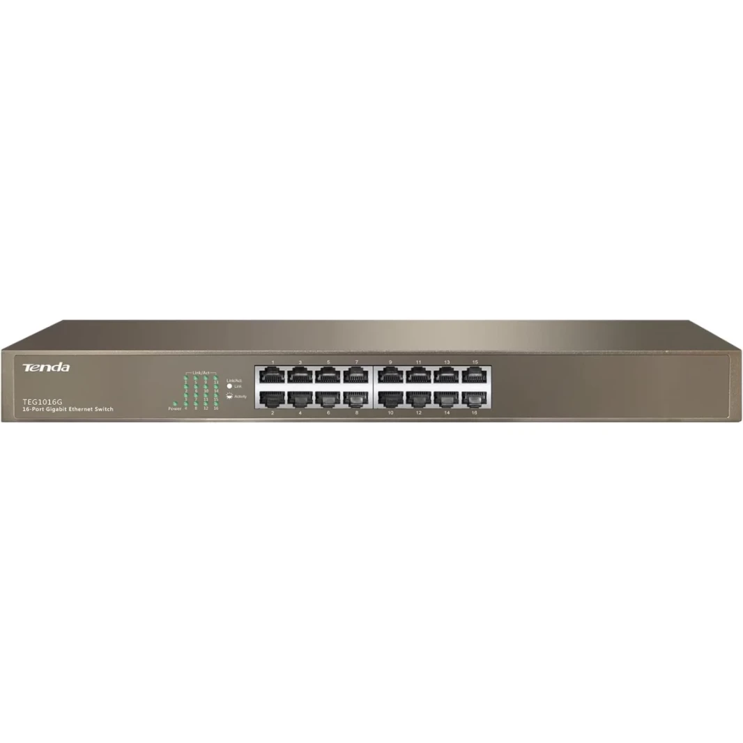 Tenda (TEG1016G) 16-Port Gigabit Switch, Unmanaged Rackmount Ethernet Switch