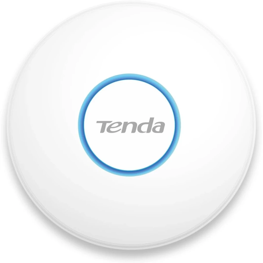 Tenda (I27) AX3000 Wi -Fi 6 نقطة الوصول إلى السقف 1 X Poe Go Lan Port ، WPA3 Security ، SSID متعددة ، تغطية واي فاي 400㎡ ، الإدارة المركزية ، 802.3AT POE+ مدعومة ، مع إمدادات الطاقة - أبيض