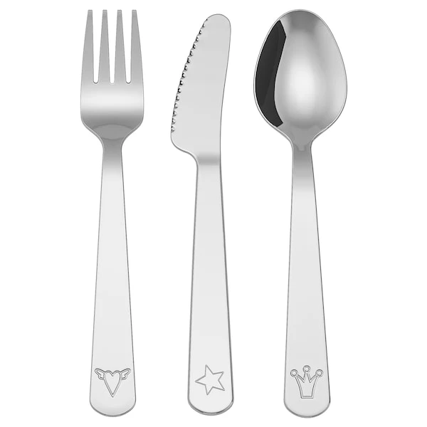 3-piece cutlery set, stainless steel