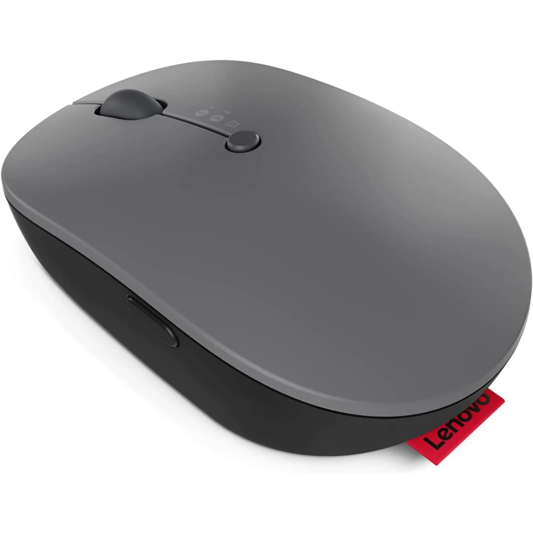 Lenovo Go Multi-Device Wireless & Bluetooth Mouse ، DPI DPI USB-C Battery Qi الشحن اللاسلكي القابل للتعديل