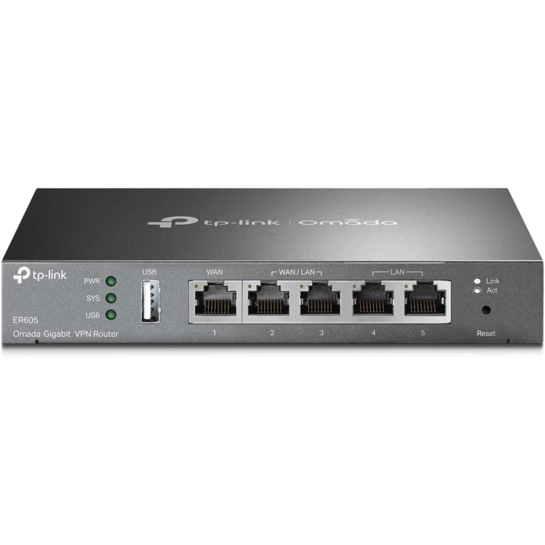 TP-Link ER605 V2 Wired Gigabit VPN Router حتى 3 منافذ WAN Ethernet + 1 USB WAN SPI GOOLWAL OMADA SDN حماية التوازن