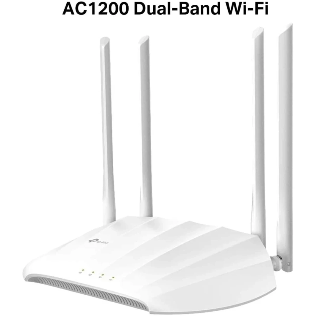 TP-Link TL-WA1201 AC1200 Wireless Gigabit Access Point Desktop Wi-Fi Bridge MU-MIMO & Beamforming Supports Multi-SSID/Client/Range Extender Mode 4 Fixed Antennas Passive PoE